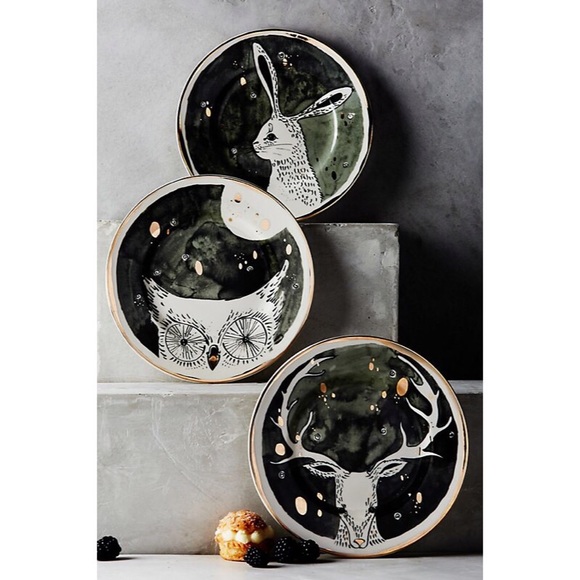 Anthropologie Other - *RARE* NEW! Anthropologie Moonlit Forest Owl Plate